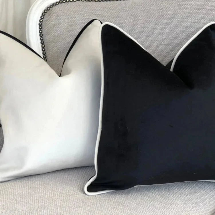 Veronica Velour Piped Trim Cushion Cover