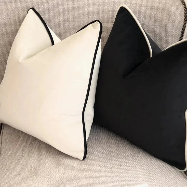 Veronica Velour Piped Trim Cushion Cover