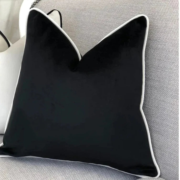 Veronica Velour Piped Trim Cushion Cover