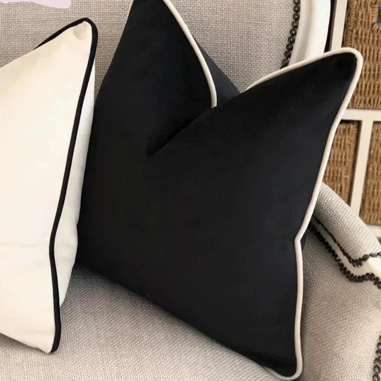 Veronica Velour Piped Trim Cushion Cover