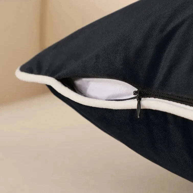Veronica Velour Piped Trim Cushion Cover