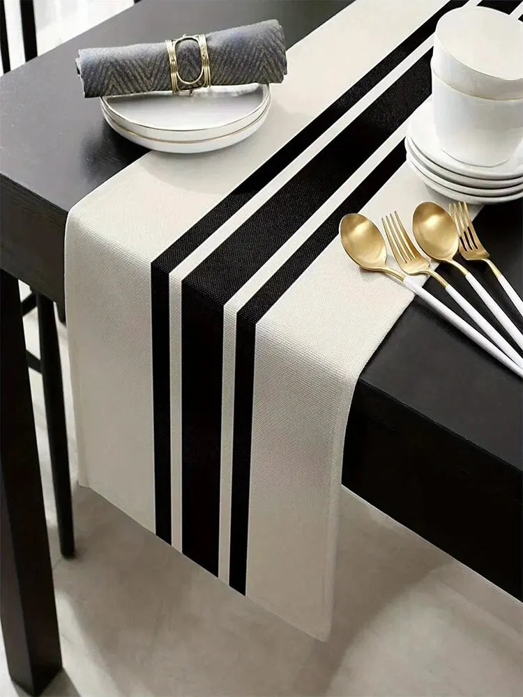 Striped Linen Table Runner