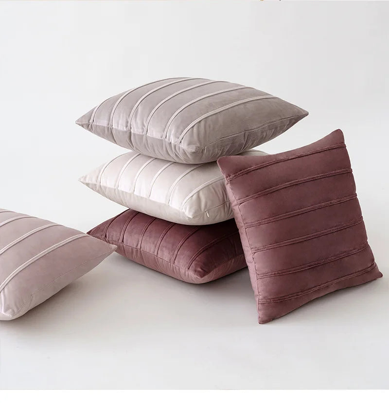 Savannah Striped Velvet Cushion Cover