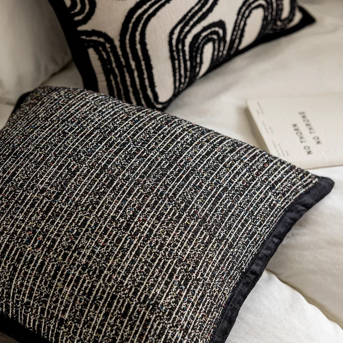 Nordic Black Trim Cushion Covers