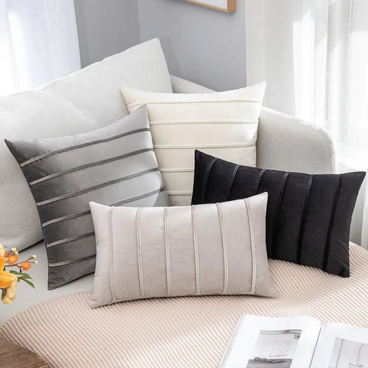 Savannah Striped Velvet Cushion Cover