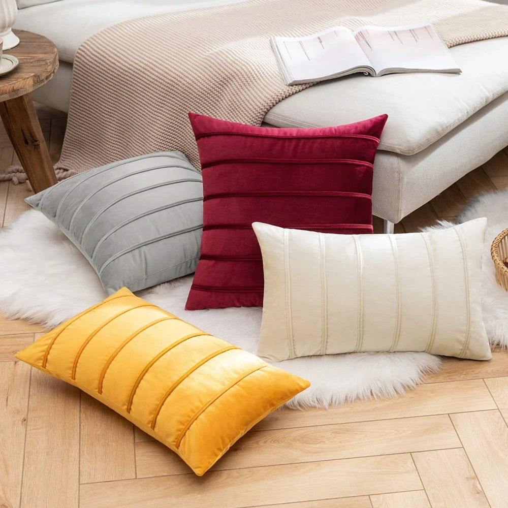 Savannah Striped Velvet Cushion Cover
