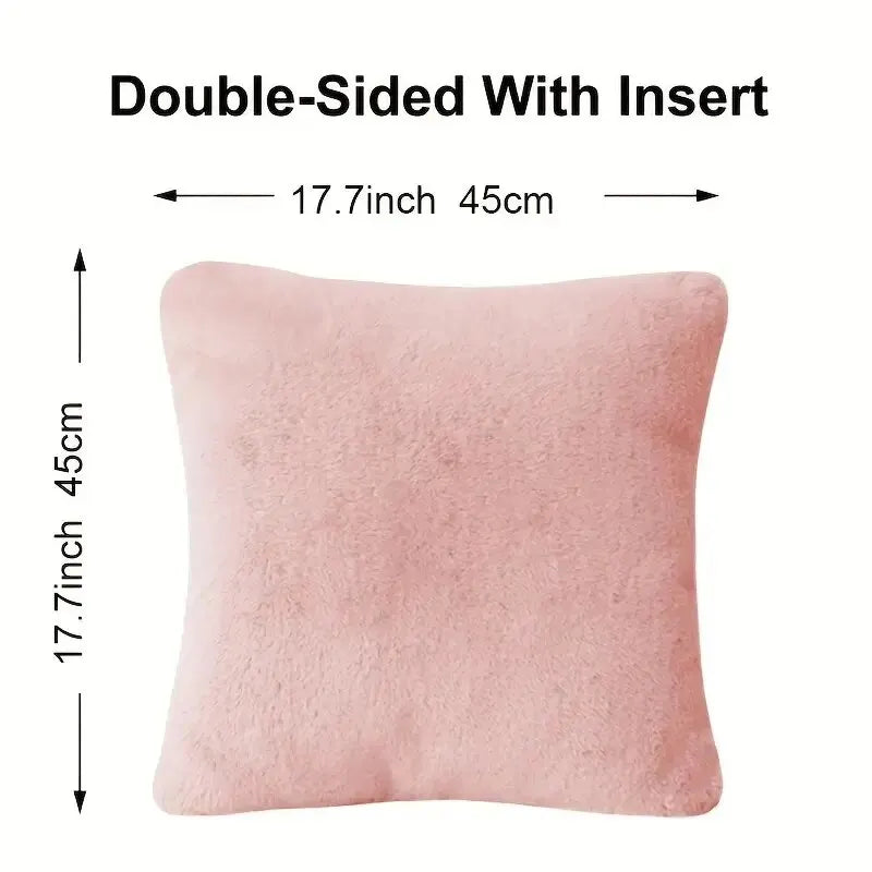 Jessica Faux Rabbit Fur Plush Cushion Cover