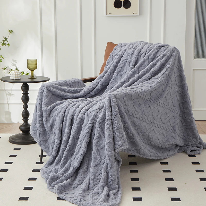 Cable Knit double-sided Fluffy Thermal Blanket